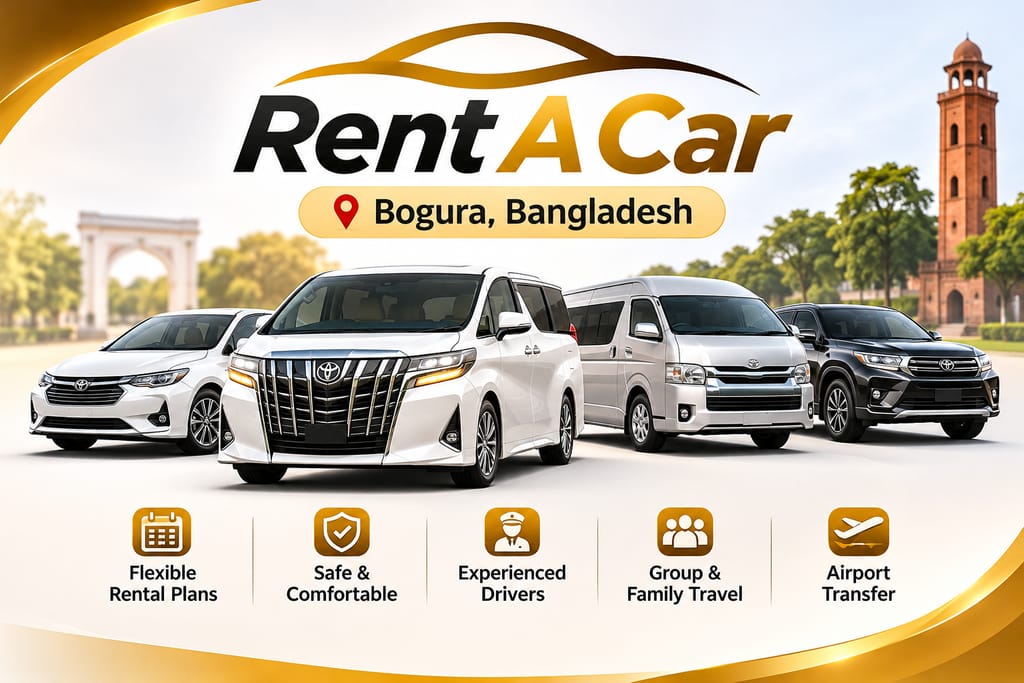 Rent A Car Bogura fleet: Toyota Alphard, Noah, HiAce, Allion